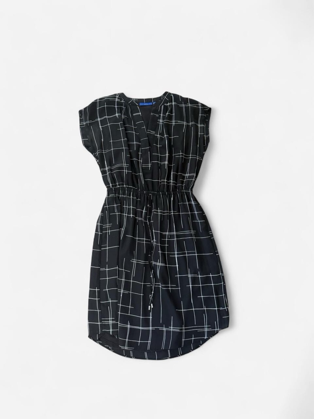 Apt. 9 Black Dress with White Grid Print